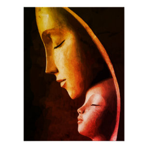 Póster Arte de Parede Mãe e Filho
