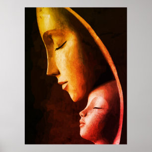 Poster Arte de Parede Mãe e Filho