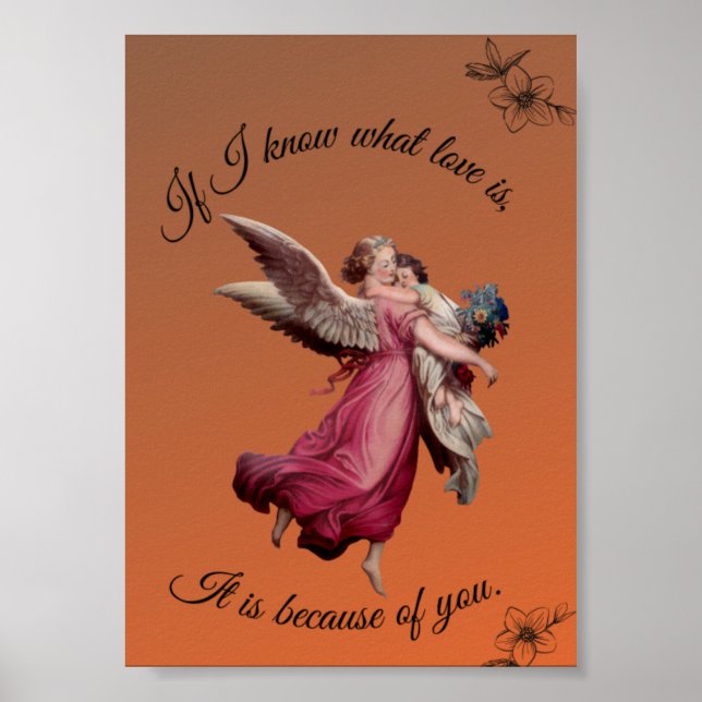 POSTER ARTE DE PAREDE MÃE E FILHO | DECORAÇÃO DE ANJO ROM (Frente)