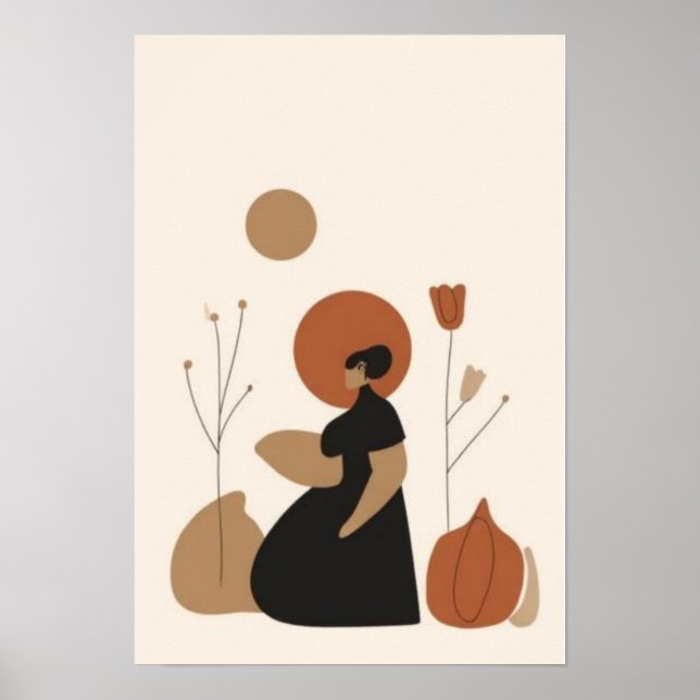Poster Arte de Parede Maternidade Minimalista | Abstracçã (Frente)