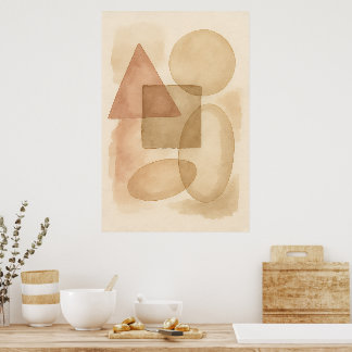 Poster Arte de Parede Minimalista Abstrata Boho