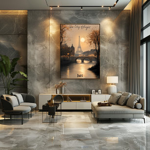 Poster Arte de Parede Minimalista do Céu de Paris – Tons 