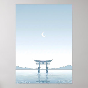 Poster Arte de Parede Minimalista do Portão Torii