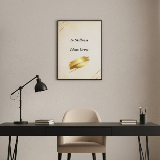 Poster Arte de Parede Minimalista em Creme e Dourado com  (Criador carregado)