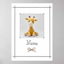 Arte de Parede Minimalista para Berçário de Girafa