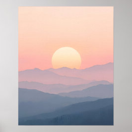 Poster Arte de Parede Montanha Soft Sunrise