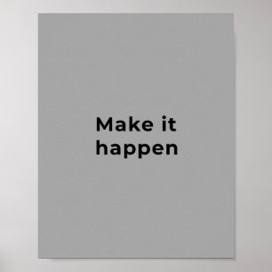 Poster Arte de parede motivacional cinza 