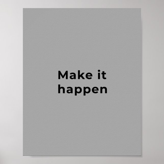Poster Arte de parede motivacional cinza  (Frente)
