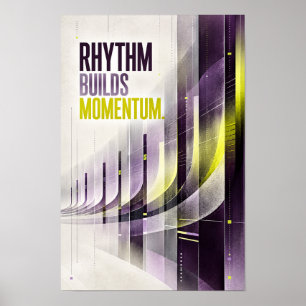 Poster Arte de Parede Motivacional Moderna Ritmo Constrói
