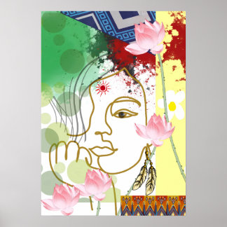Poster Arte de Parede Mulher e Natureza