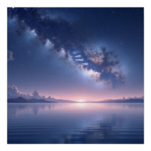 Póster Arte de Parede Noturna Cósmica Estrelada – Céu Cel