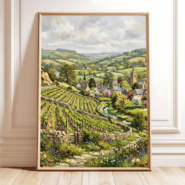 Poster Arte de Parede Paisagem de Aldeia Impressionista (Criador carregado)