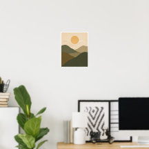 Arte de Parede Paisagem Montanhosa Minimalista