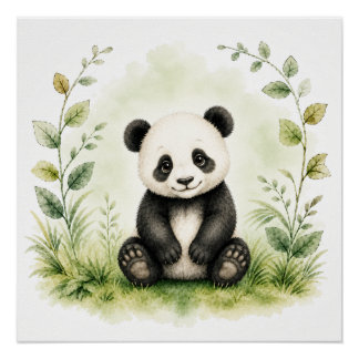 Póster Arte de Parede Panda Vida Selvagem Poster da Natu