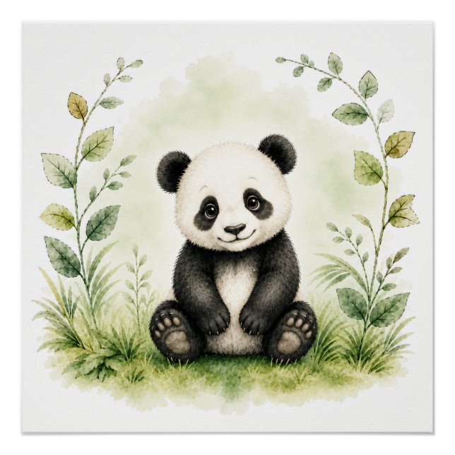 Póster  Arte de Parede Panda Vida Selvagem Poster da Natu (Frente)