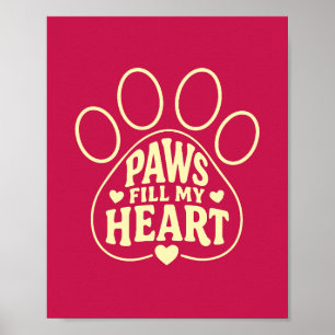 Poster Arte de Parede para Amantes de Cães - Tipografia d