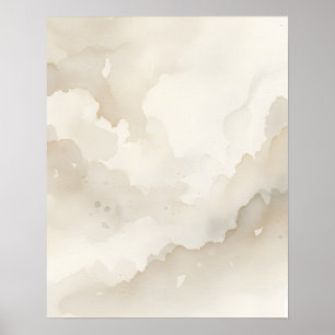 Poster Arte de Parede para Banheiro Neutro Nuvens Sonhado
