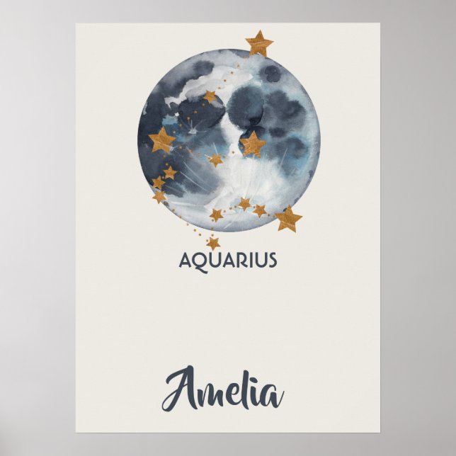 Poster Arte de Parede para Berçário Aquário Celestial Zod (Frente)