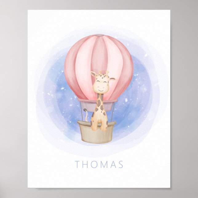 Poster Arte de Parede para Berçário Caprichosa Girafa Son (Frente)