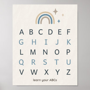 Poster Arte de Parede para Berçário com Letras Maiúsculas