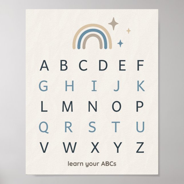 Poster Arte de Parede para Berçário com Letras Maiúsculas (Frente)