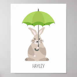Poster Arte de parede para berçário com nome personalizad