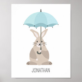 Poster Arte de parede para berçário com nome personalizad