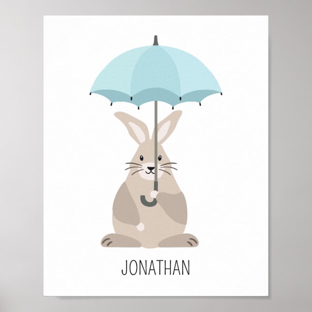 Poster Arte de parede para berçário com nome personalizad (Frente)