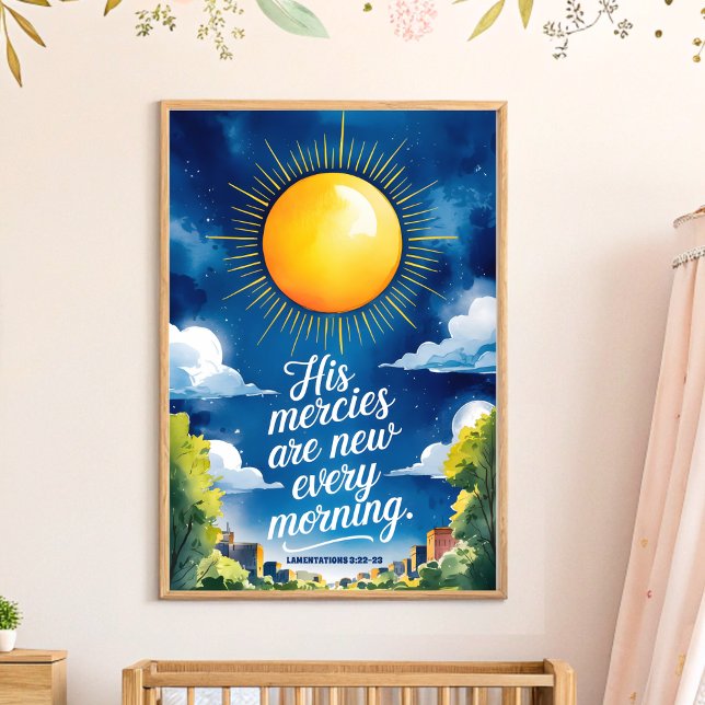Poster Arte de Parede para Berçário Cristão Boho Suas Mis (Criador carregado)
