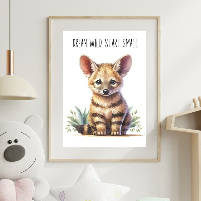 Poster Arte de Parede para Berçário de Aardwolf Bebê – Pr (Criador carregado)