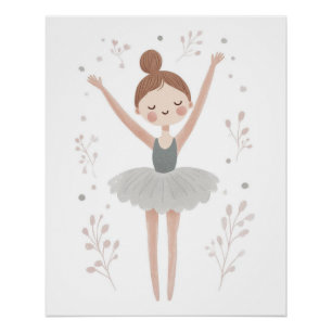 Póster Arte de Parede para Berçário de Bailarina, Impress
