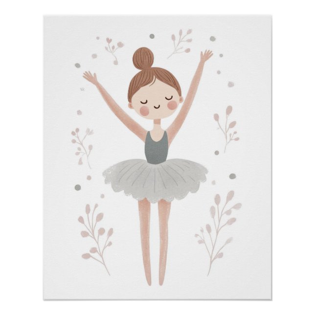 Póster Arte de Parede para Berçário de Bailarina, Impress (Frente)