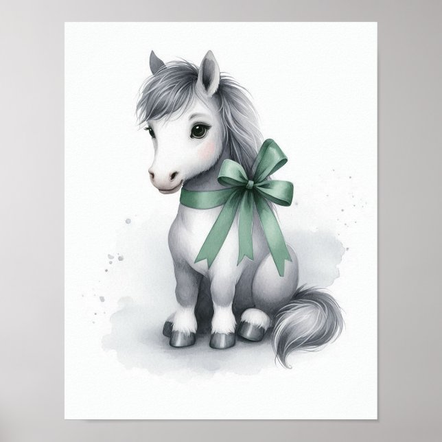 Poster Arte de Parede para Berçário de Cavalos (Frente)