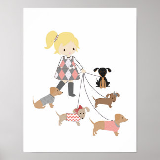 Póster Arte de Parede para Berçário de Dachshund