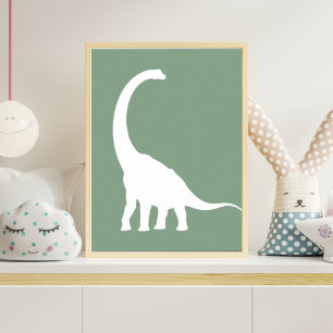 Poster Arte de Parede para Berçário de Dinossauro Brontos