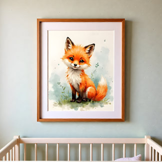 Poster Arte de Parede para Berçário de Raposa – Quarto de
