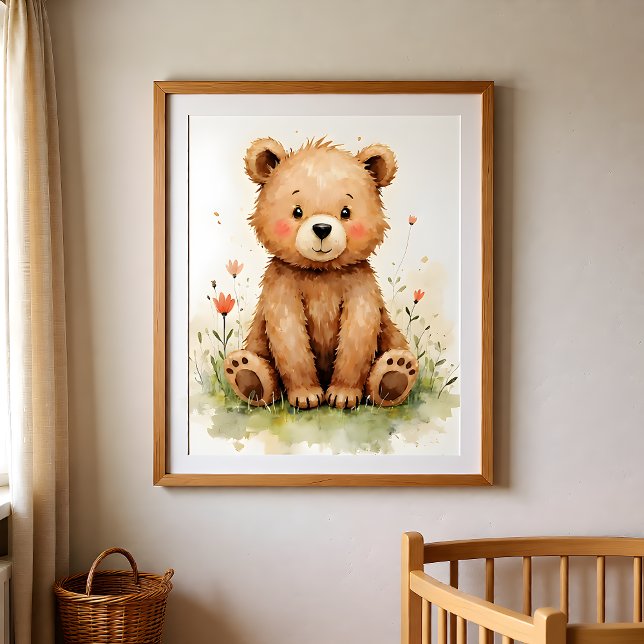 Poster Arte de parede para berçário de urso – Quarto de b (Criador carregado)