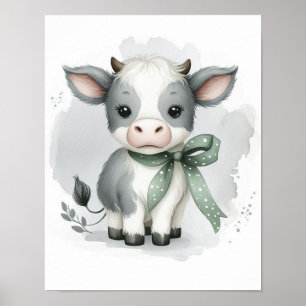Poster Arte de Parede para Berçário de Vaca