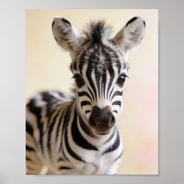 Poster Arte de Parede para Berçário de Zebra Bebê (Frente)
