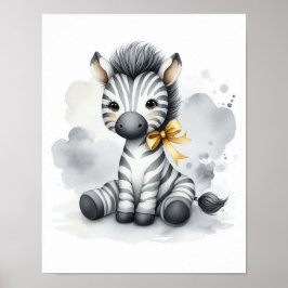 Poster Arte de Parede para Berçário Selva de Zebras