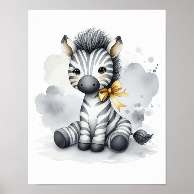 Poster Arte de Parede para Berçário Selva de Zebras (Frente)