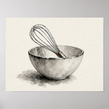 Arte de Parede para Cozinha de Bolo em Tinta Poste