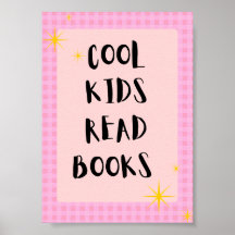 Arte de Parede para Crianças Leem Livros | Cartaz