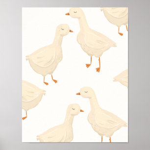 Poster Arte de Parede para Quarto de Bebês com Patos