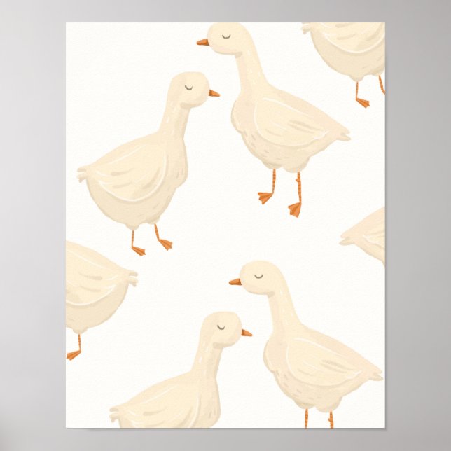 Poster Arte de Parede para Quarto de Bebês com Patos (Frente)