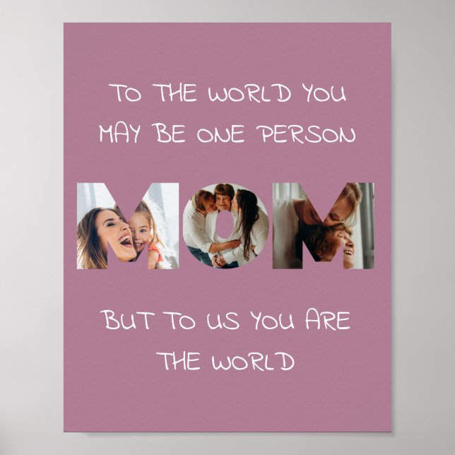 Poster Arte de Parede Personalizada com Foto e Citação pa (Frente)