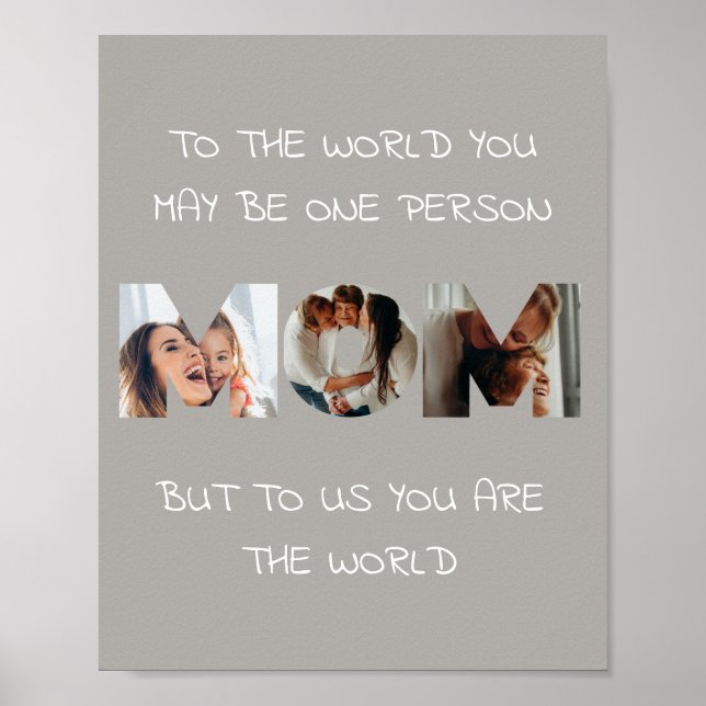 Poster Arte de Parede Personalizada com Foto e Citação pa (Frente)