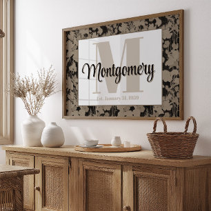 Poster Arte de Parede Personalizada com Sobrenome Present