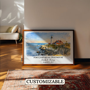 Poster Arte de Parede Personalizada da Farol de Portland