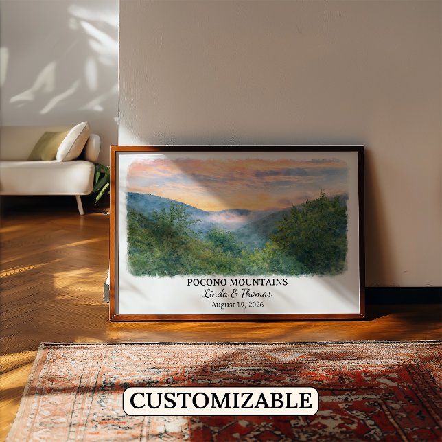 Poster Arte de Parede Personalizada das Montanhas Pocono, (Criador carregado)